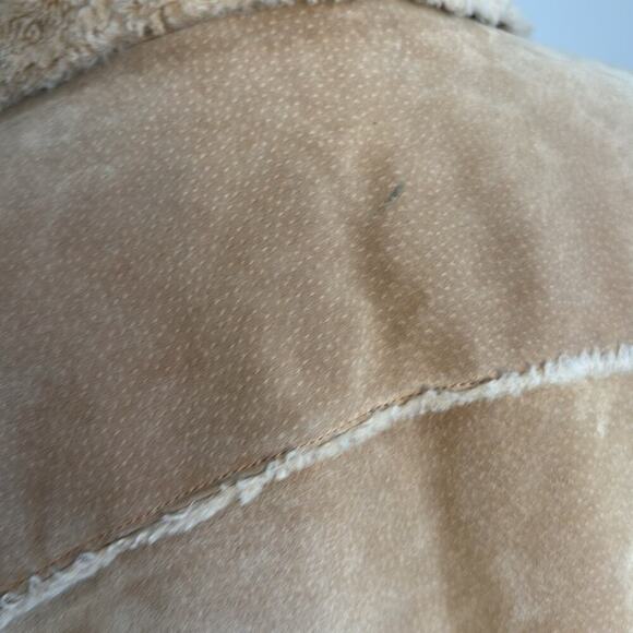 Women's St. Johns Bay Tan Suede/Shearling Button Up Jacket Size 2X - Picture 7 of 7
